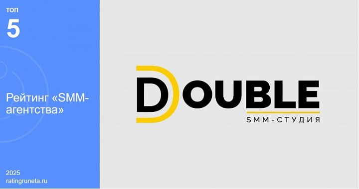 SMM агентство DOUBLE подтвердило лидерство в России, заняв место в топ-5 лучших по версии Рейтинга Рунета